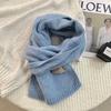 Scarf women's autumn and winter new versatile thickened warm bow scarf wool knitted scarf