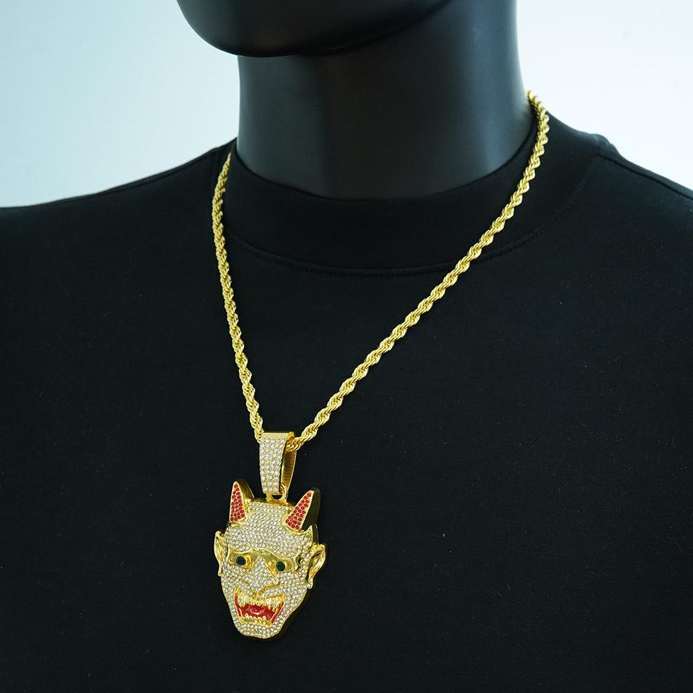Hip Hop New Night Fork Monster Pendant Hip Hop Fashion Trendy Men's Necklace Accessories