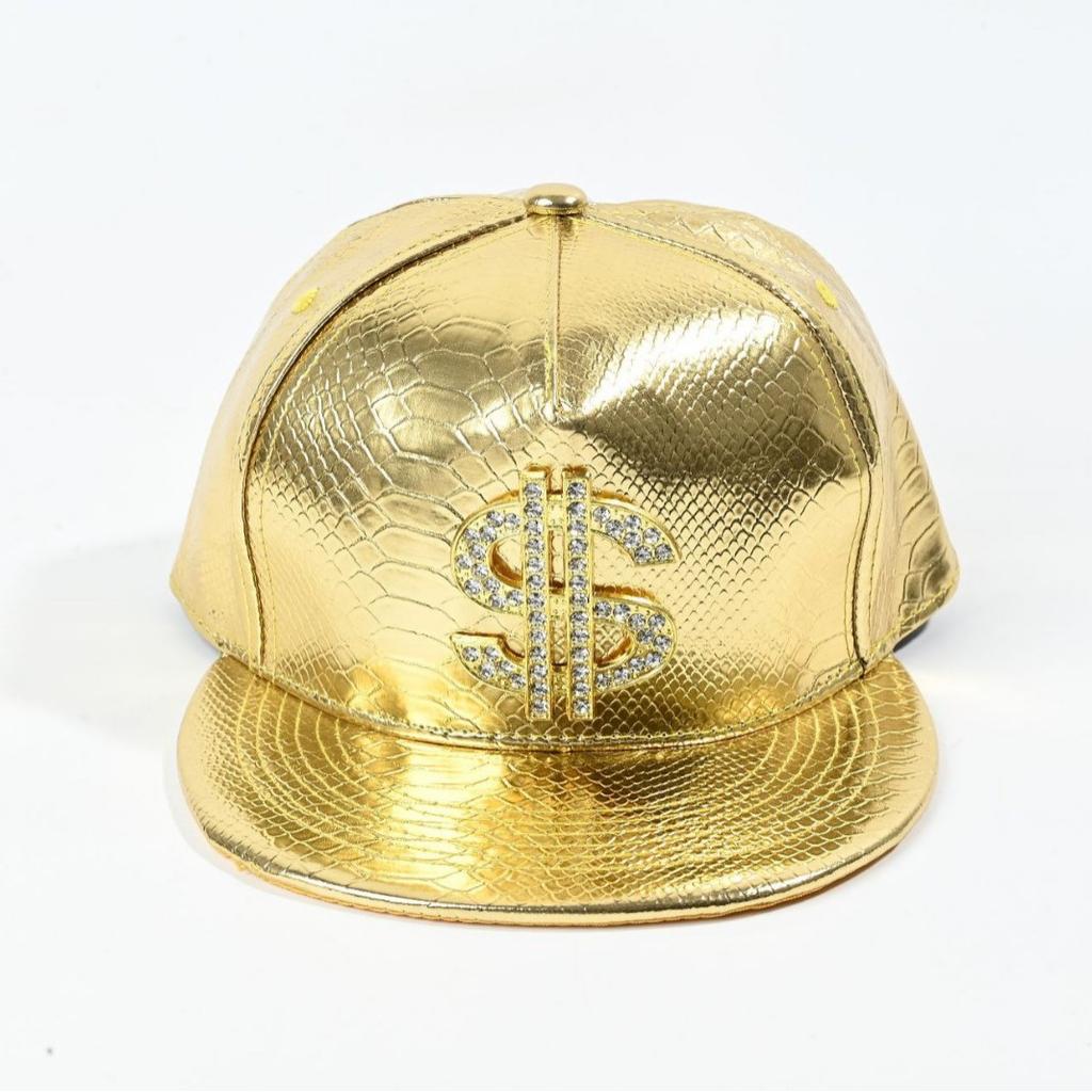 Couple hats, gold dollar signs, Korean trendy hip-hop hats, hip-hop hats, street dance flat-brim hats, sun hats, baseball caps