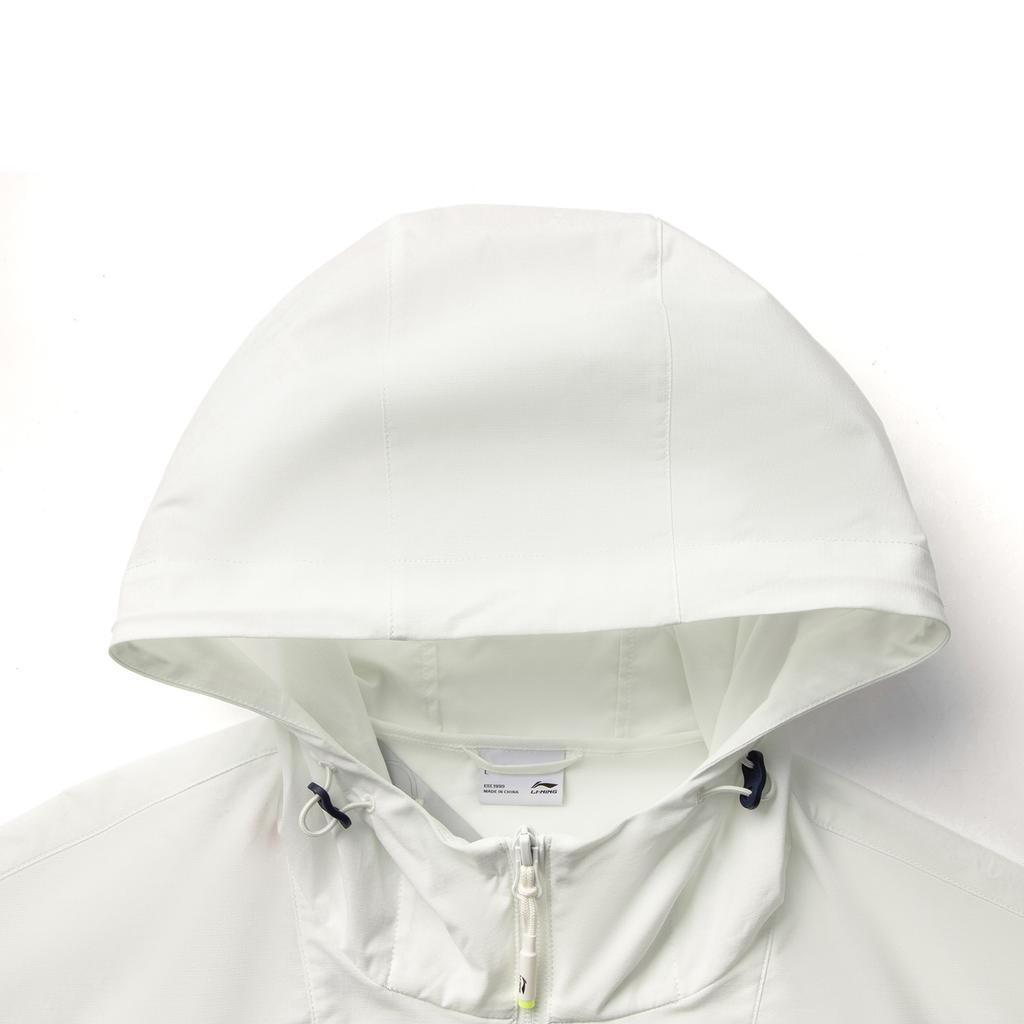 Li Ning Color Block Zipper Hooded Casual Loose Sports Windbreaker Men Outerwear Off-White Deep-Navy AFDV701-4