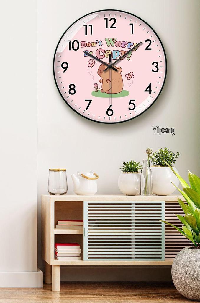 Capybara-Themed Silent Wall Clock for Home and Children's Study