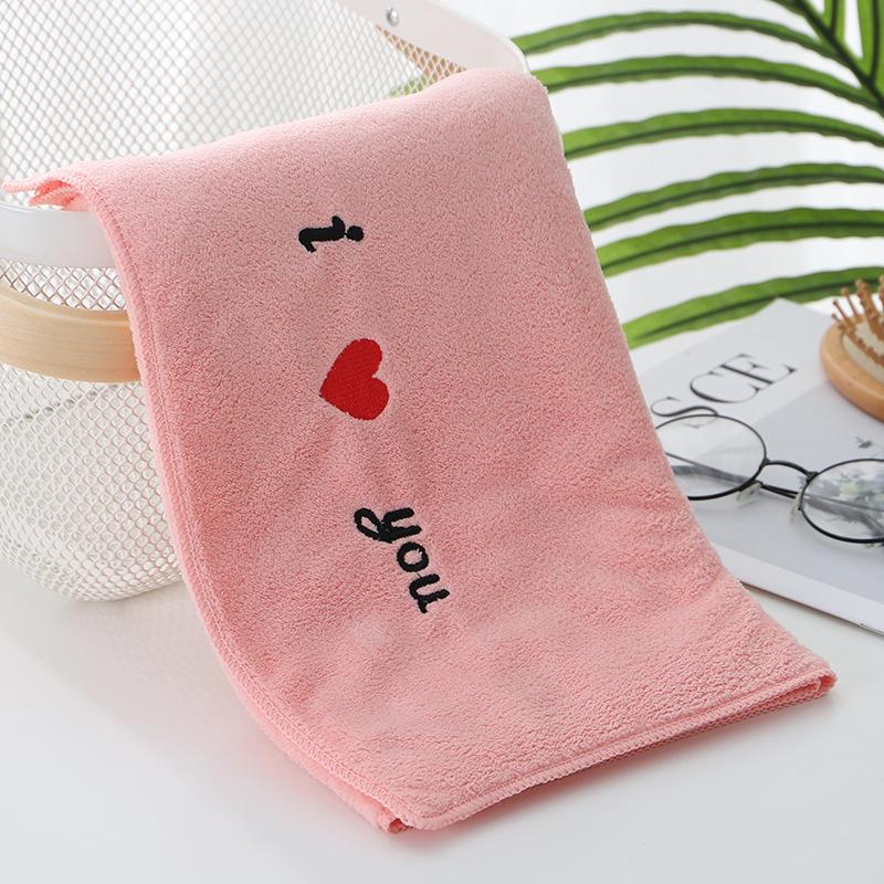 High-Density Coral Velvet Towel Embroidered Super Fine Fiber Face Towel Lock Edge Sliceable Perfect for Gifts Wholesale