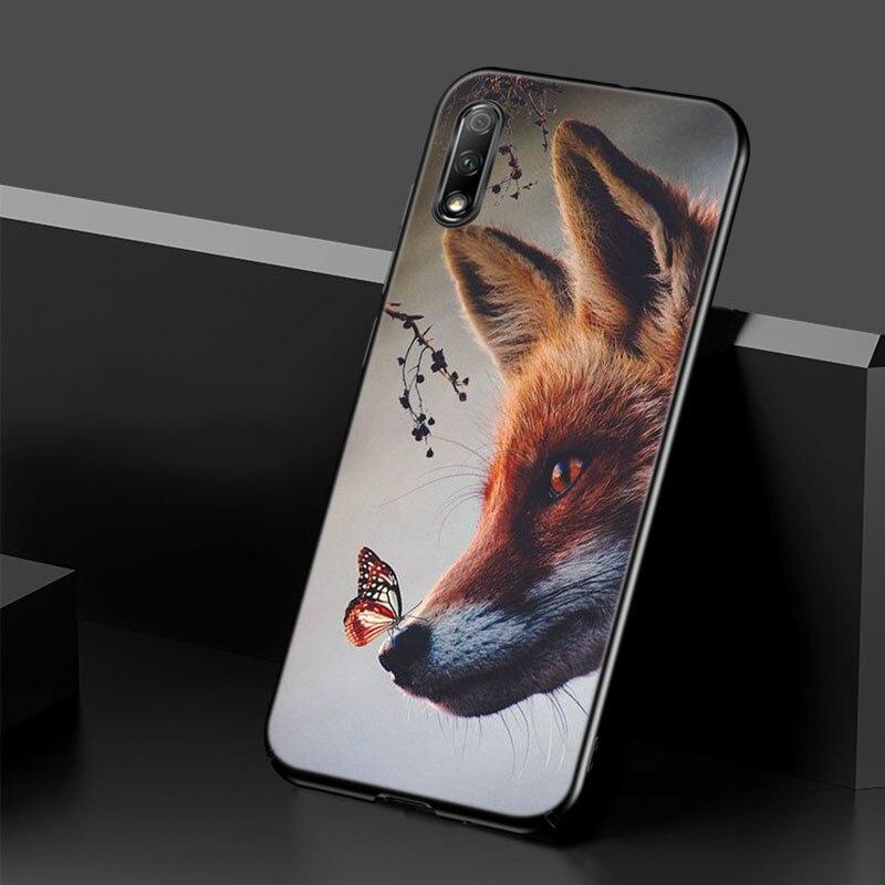 Cute Animal Fox Case For Huawei Honor 10X Lite 7A 8A 9X 20 Pro 7S 8C 8S 8X 9A 9C 10i 20i 30i 20E 20S 8 10 Lite Black Cover