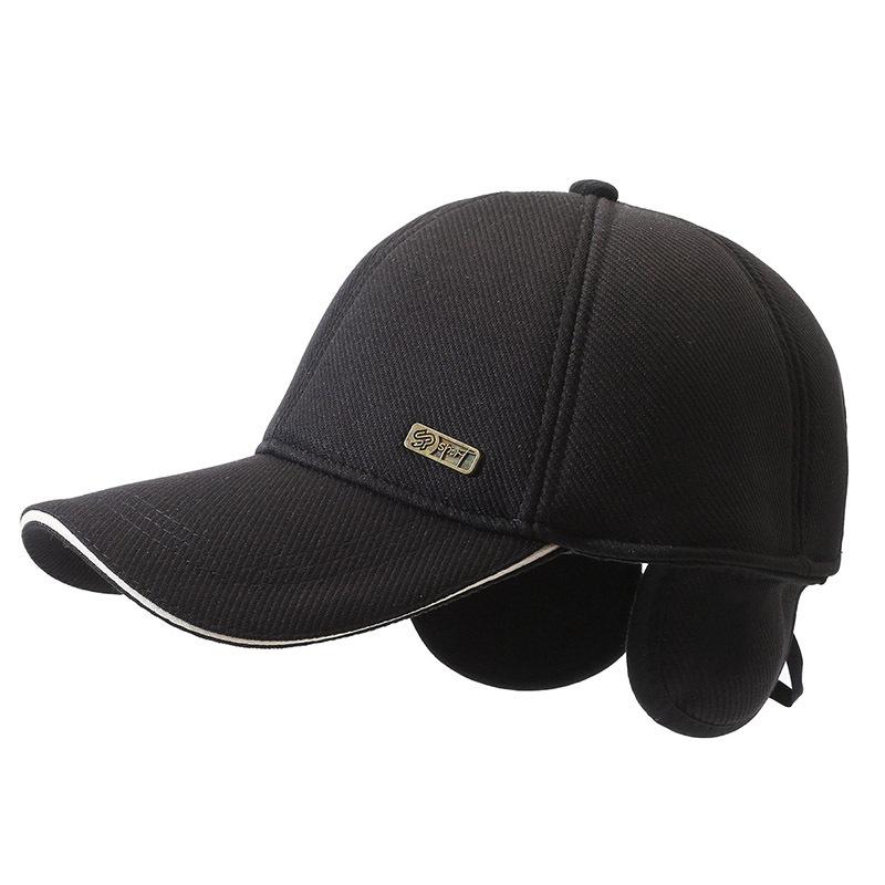 Φθινοπωρινό χειμερινό ανδρικό βελούδινο καπέλο μπέιζμπολ Μεσήλικας Καπάκι για ηλικιωμένους εξωτερικούς χώρους Χοντρό ζεστό βαμβακερό καπάκι προστασίας αυτιών
