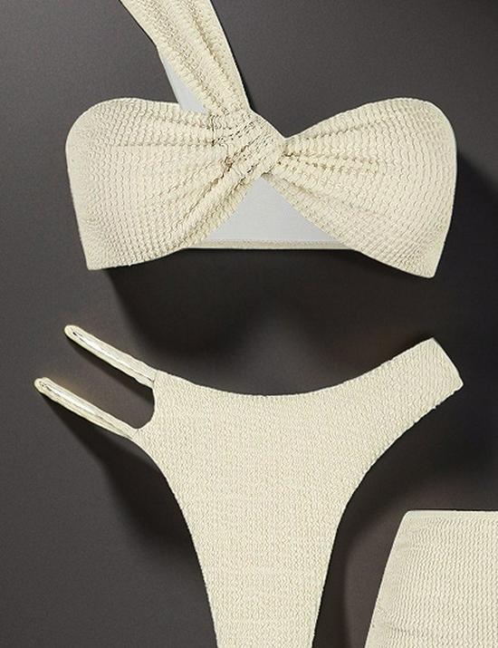 2025 European & American One-Shoulder Bikini Set with Sexy Hollow-Out Design