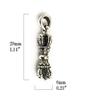 [World Accessories Carmelo] Tibetan Vajra Dorje Amulet Sterling Silver 925 Pendant for Women and Men