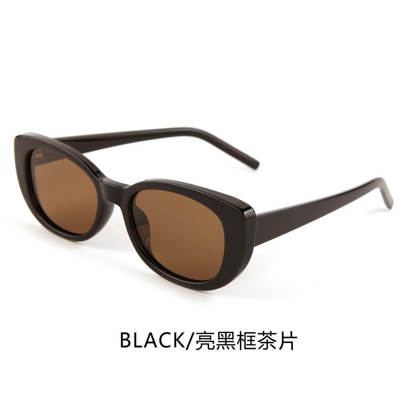 Fashion cat eye sunglasses women's square round face thin retro sunglasses men's personality TR polarized sunscreen glasses tide