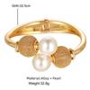 Retro High-End Exaggerated Pearl Open Cuff Bracelet