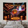 Halloween Club-Jack-O'-Lantern,Bats,Ghost Design-Halloween Backdrop Banner for Photo Booth,Indoor/Outdoor,Event Party