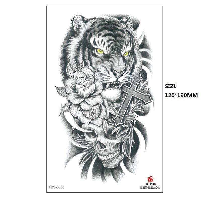 Traditional Men'S Totem Big Spider Dragon Water Transfer Simulation Tattoo Disposable Tattoo Sticker