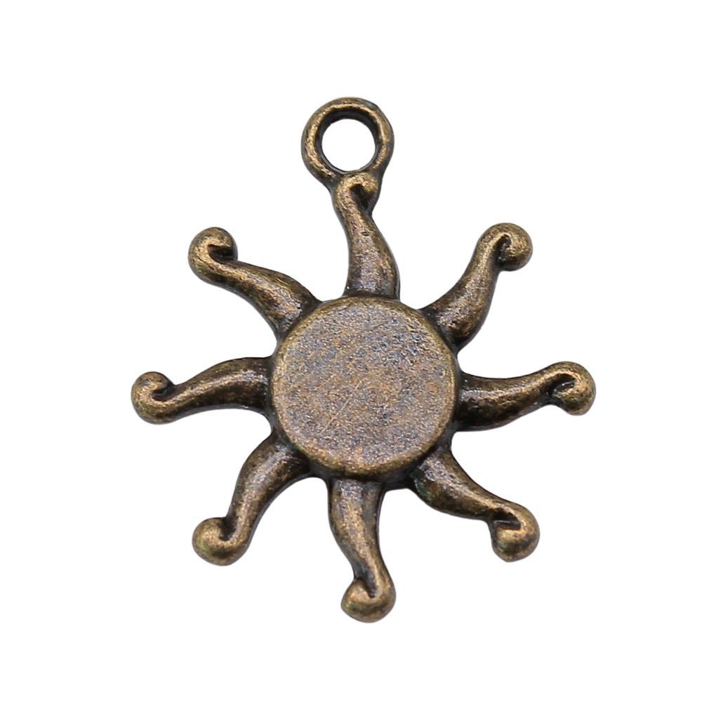 Sun And Moon Face Charms Multi Color Alloy Pendants For Celestial Themed Jewelry