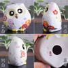 Waza no Kura Stylish Owl Figurine, Kutani Ware, Owl in Floral Design, Ceramic, Lucky Charm, High-End Brand, Interior Decor, Object, Perfect for 60th,