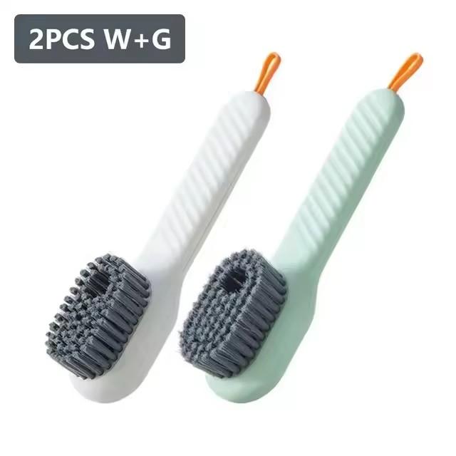 1/2Pcs Multifunction Cleaning Shoe Brush Soft Automatic Liquid Shoe Brush Long Handle Clothes Soap Brush with Hook Clean Tool