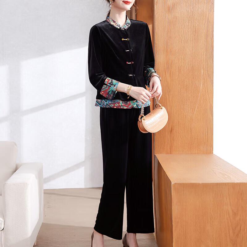 

Комплект из двух предметов из осеннего бархата Xuexi Mom XL