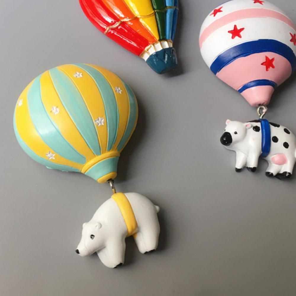 Hot Air Balloon Refrigerator Stickers Animal Shape Magnetic Three-Dimensional Design Message Note Sticky Kitchen Home Decoration