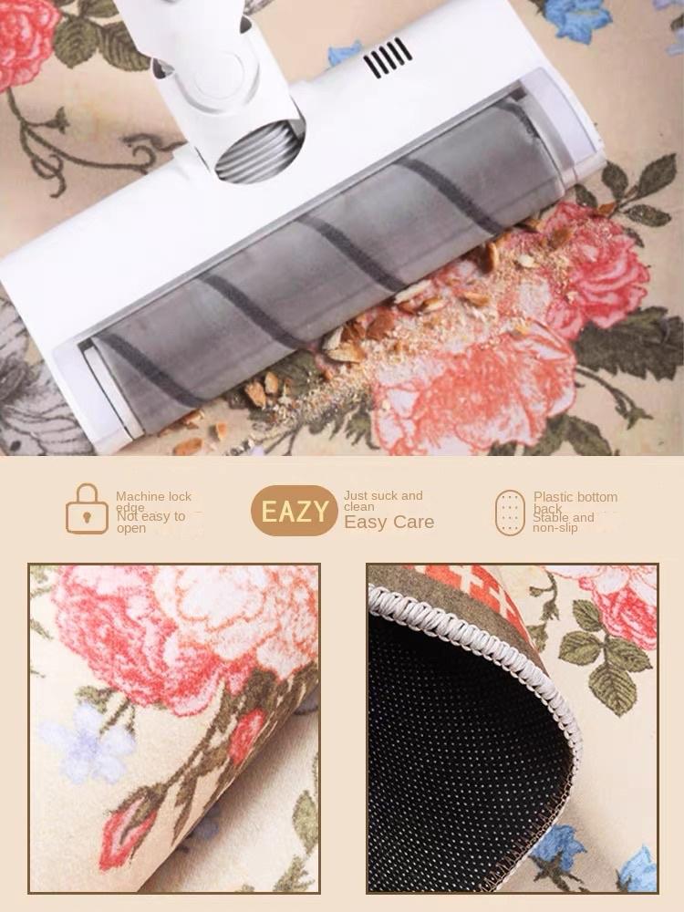 Amerikanischer Vintage Kristall Samt Teppich Pastoralen Stil Zu Hause Dekoration Blume Wohnzimmer Sofa Kaffee Tisch Matte Veranda Teppich