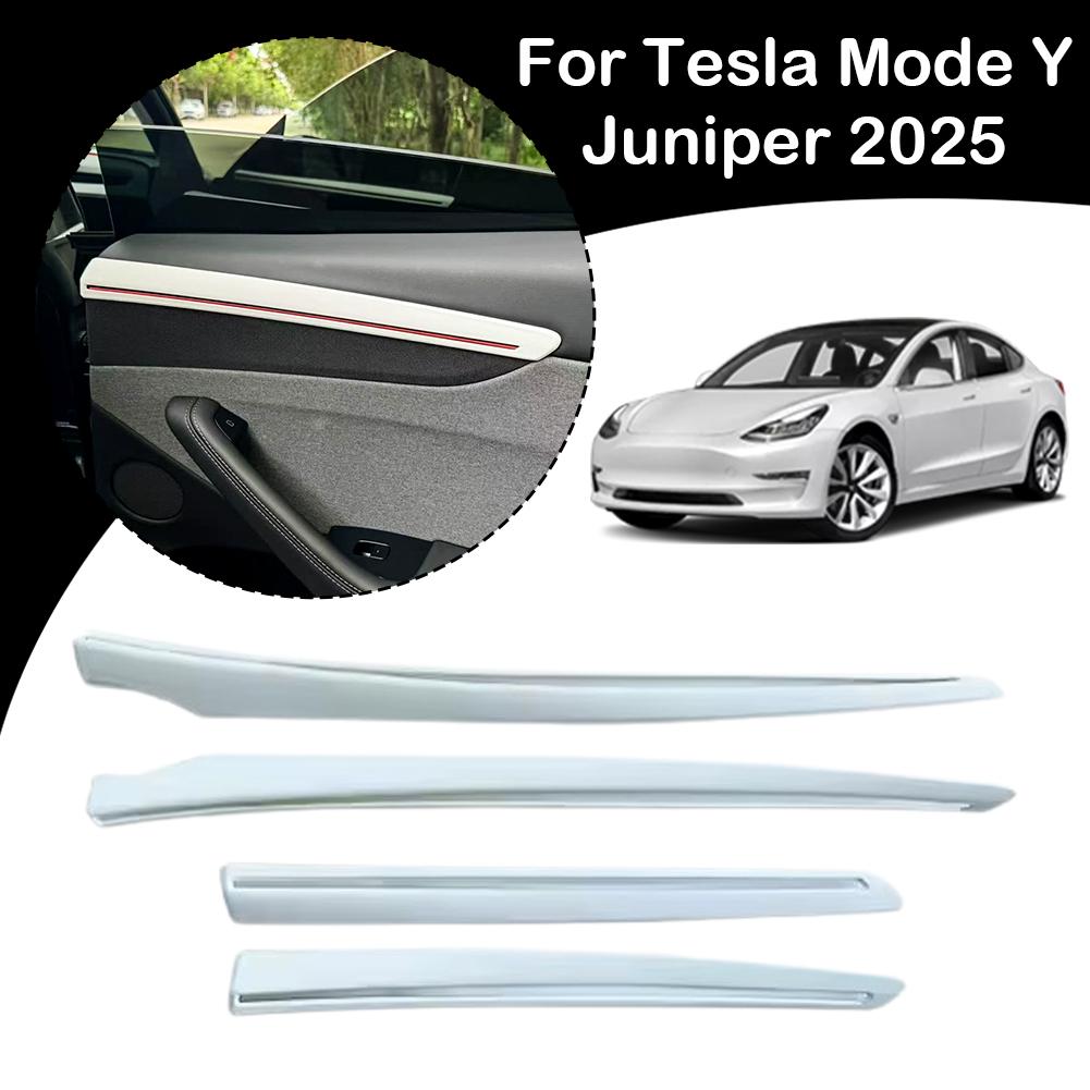 For Tesla Model Y Juniper 2025 Door Side Trim Strip Cover Plank Accessories 4PCS Car Door Interior Sticker Decorative U4B4