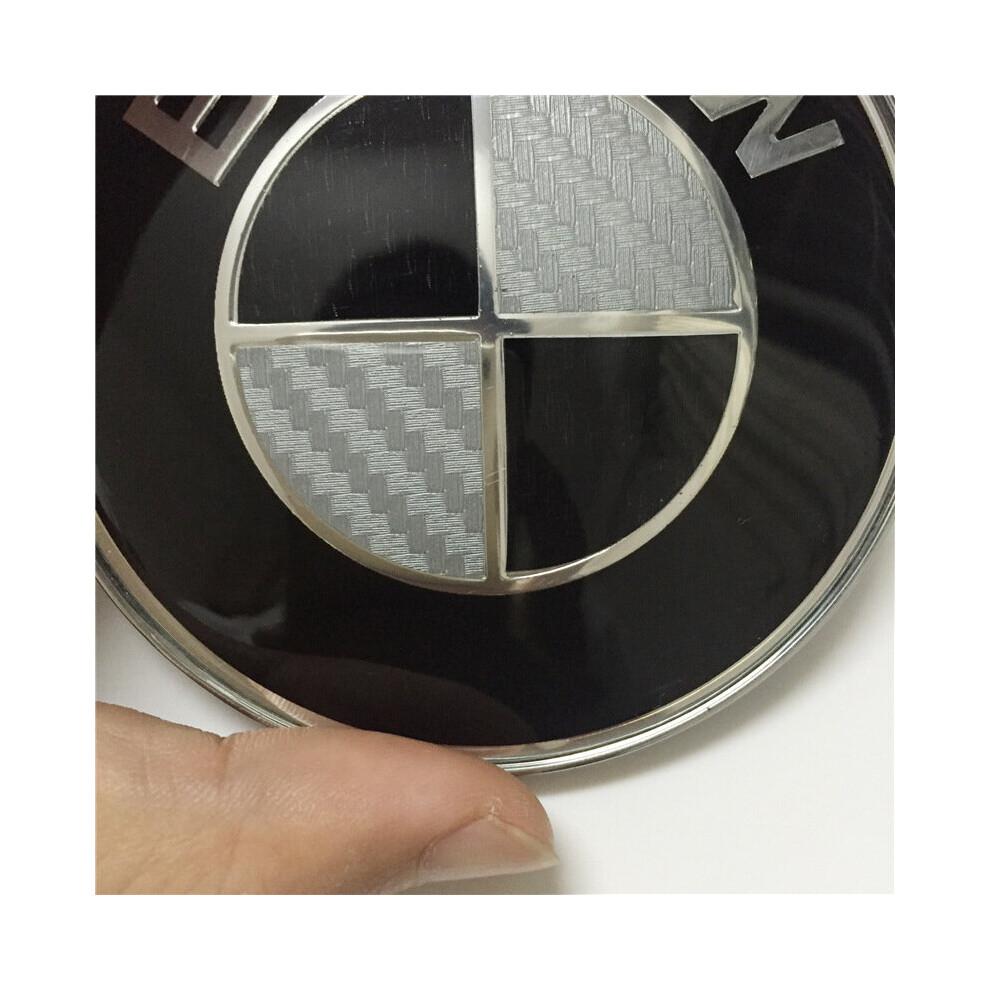 Boot+BONNET BADGE CARBON FIBRE BMW 82mm 74mm E46 E90 E92 E60 E81 X3 X5 1 3 4 5 M Series