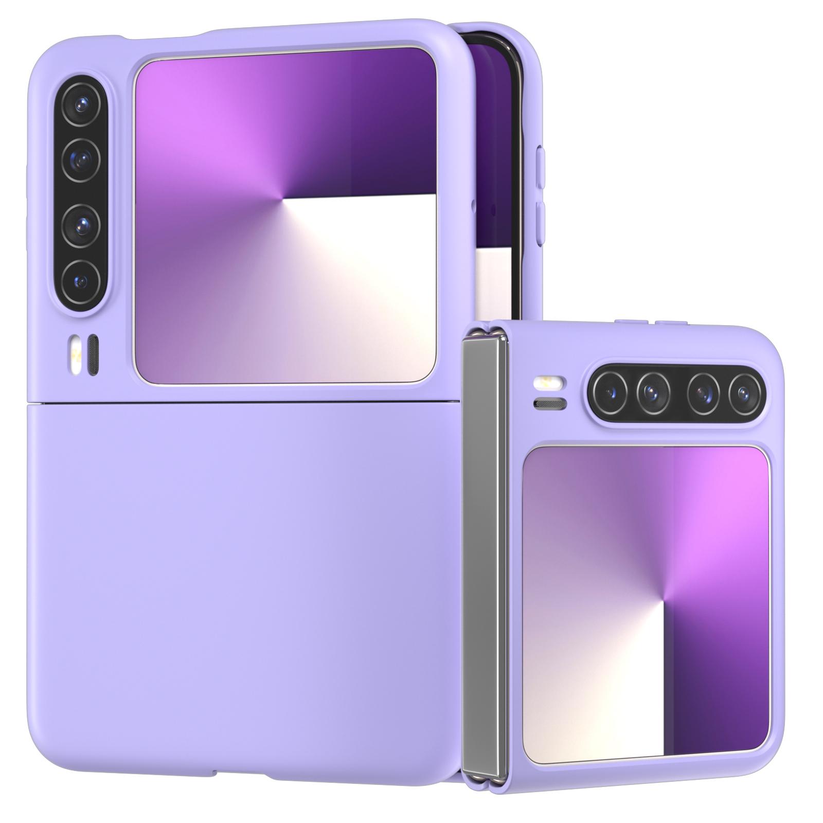 

Для Huawei Pura X Чохол Текстура, що імітує шкіру Твердий ПК Чохол-книжка для складного телефону Purple