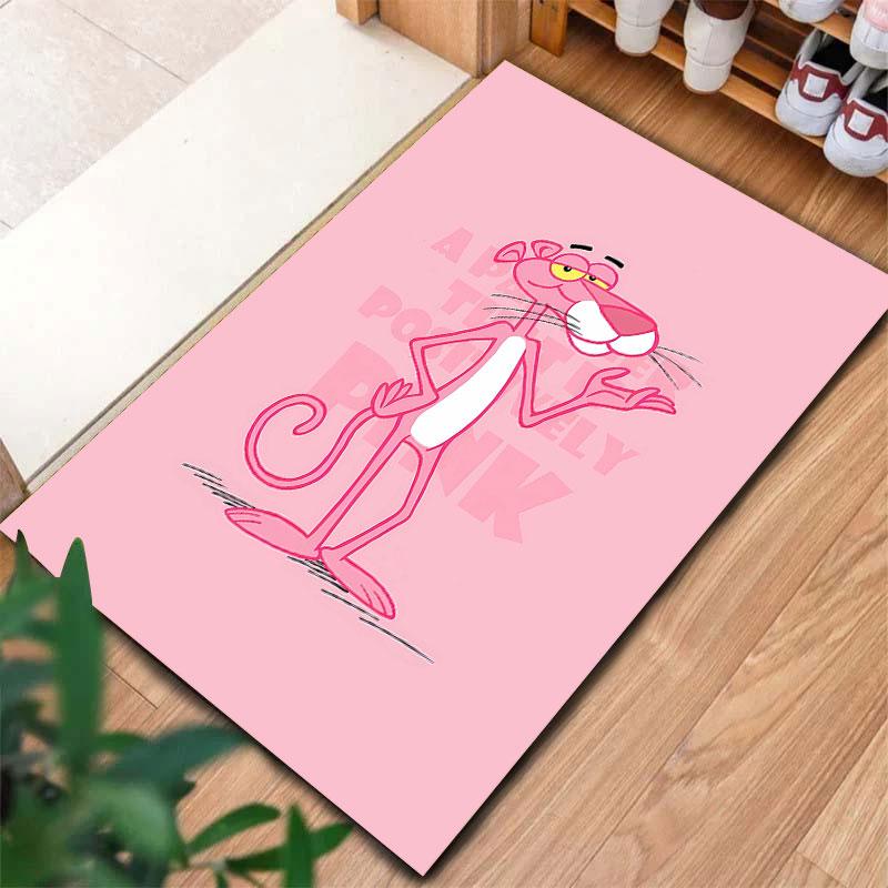 Tappeto Rosa Pantera per Soggiorno Camera da Letto Casa Decorazione Divano, Tappetino Antiscivolo per Giochi Bambini
