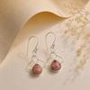 Natural Black Rhodonite  925 Sterling Silver Handcrafted Jewelry Designer Earrings 1.50" For Her EE-2-33