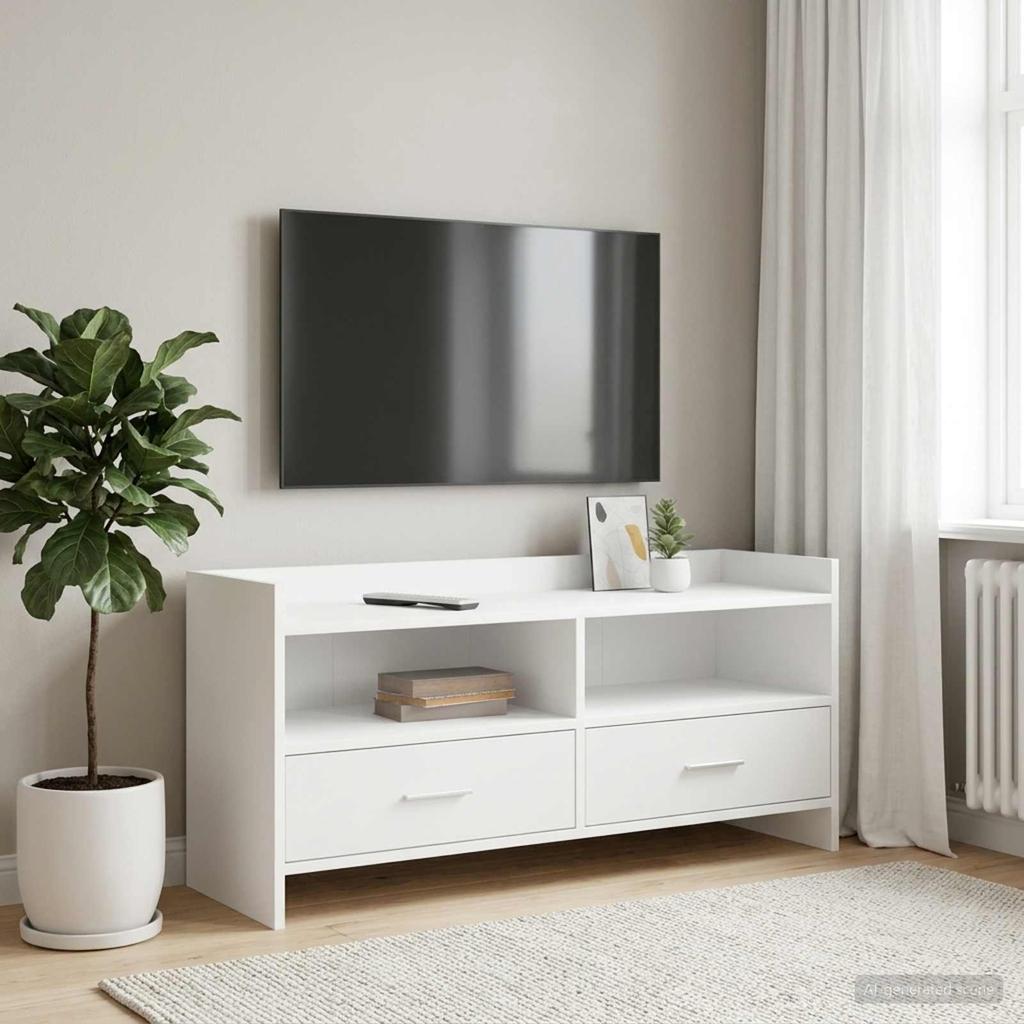 TV Cabinet 100 x 33 x 47 cm White Particleboard