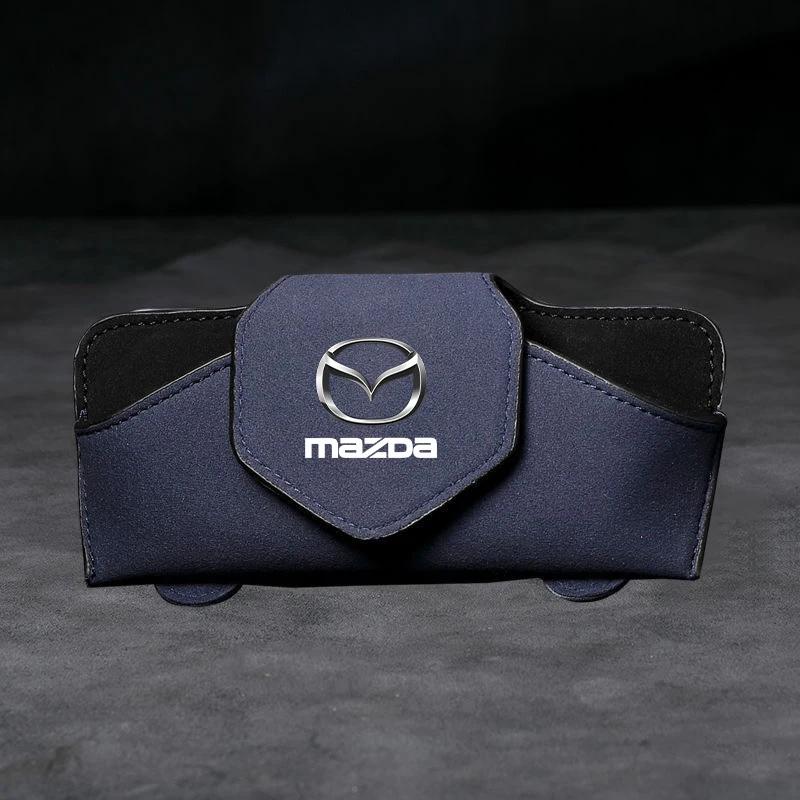 2025 Heißer Auto-Sonnenschutz Brillenetui Sonnenbrillenclip Karten-Ticket-Halter für Mazda 6 3 CX5 5 2 323 CX7 Demio Atenza Axela MX30 CX30