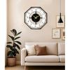 Metal Hexagon Silent Wall Clock for Living Room | Non-Ticking Antique Large Wall Clock for Bedroom, Office, Hall, Drawing Room