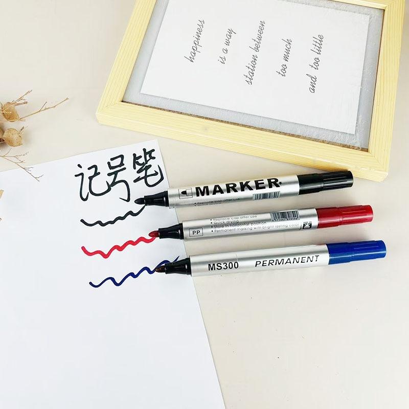 5Pcs Permanent Paint Marker Pen 2Mm Waterproof Black Pen For Tyre Oily Markers Quick Drying Signature Pen Stationery Supplies