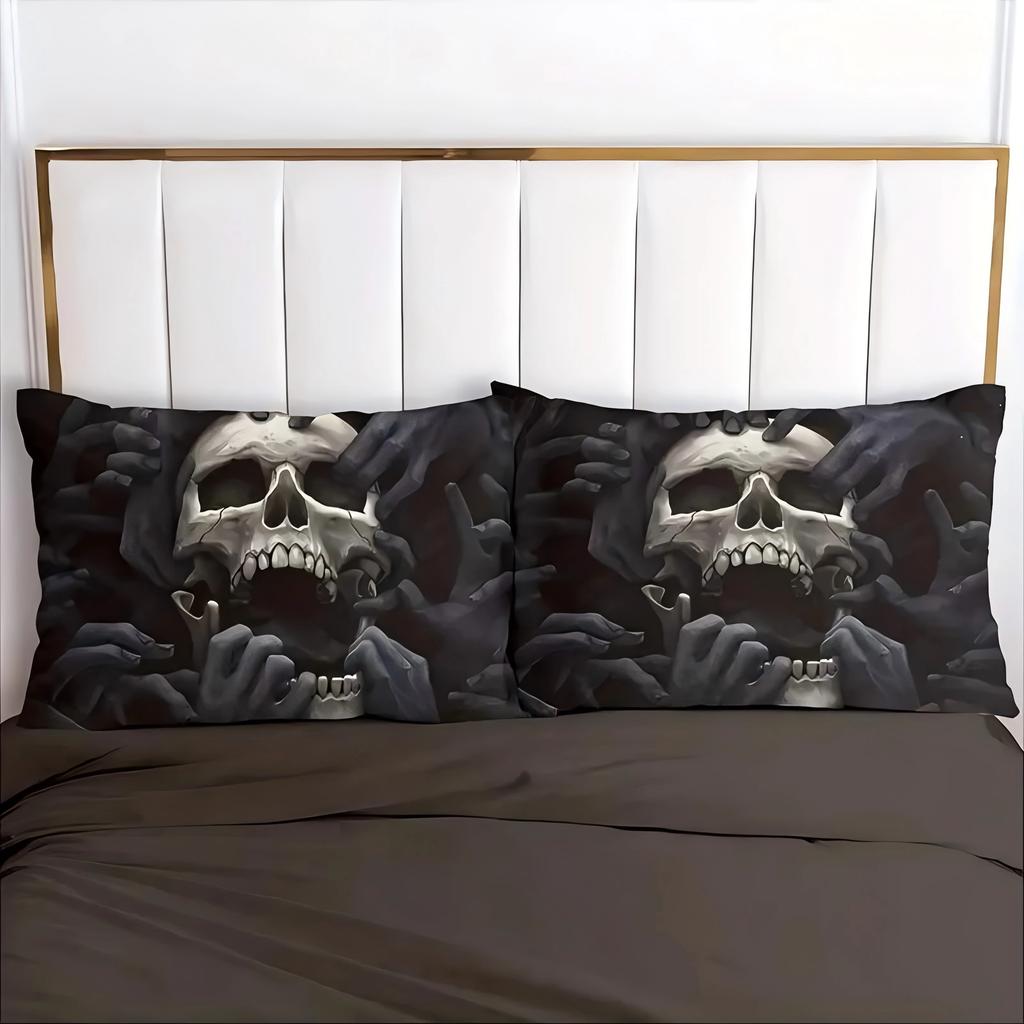 Skeleton 3D Print Black Duvet Cover Set Halloween Style Double For Adults Queen King Size Soft Bedding Set With Pillowcase