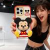 iPhone16PM Cute Cartoon Blowing Bubble Mickey Apple 15/13/14 Promax Silicone Phone Case