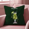 Classic Art Mojito Cocktail Cushion Cover Multi-Scene Pillow Cover for Home & Car - Reversible, Soft & Durable for Daily Use