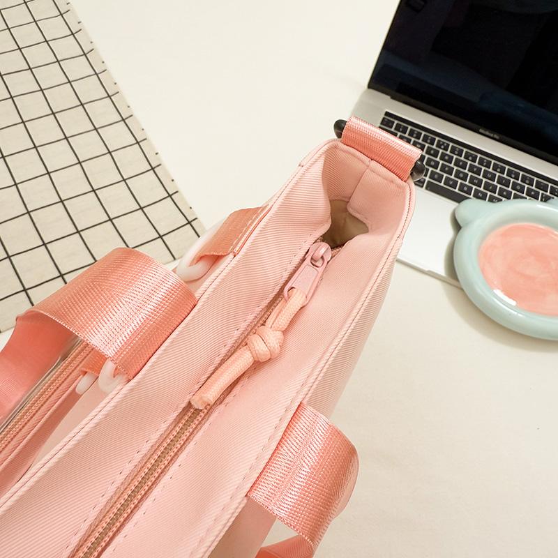 Large Capacity Clutter Bag Transparent Nylon Shoulder Bag Women's Tote Bag