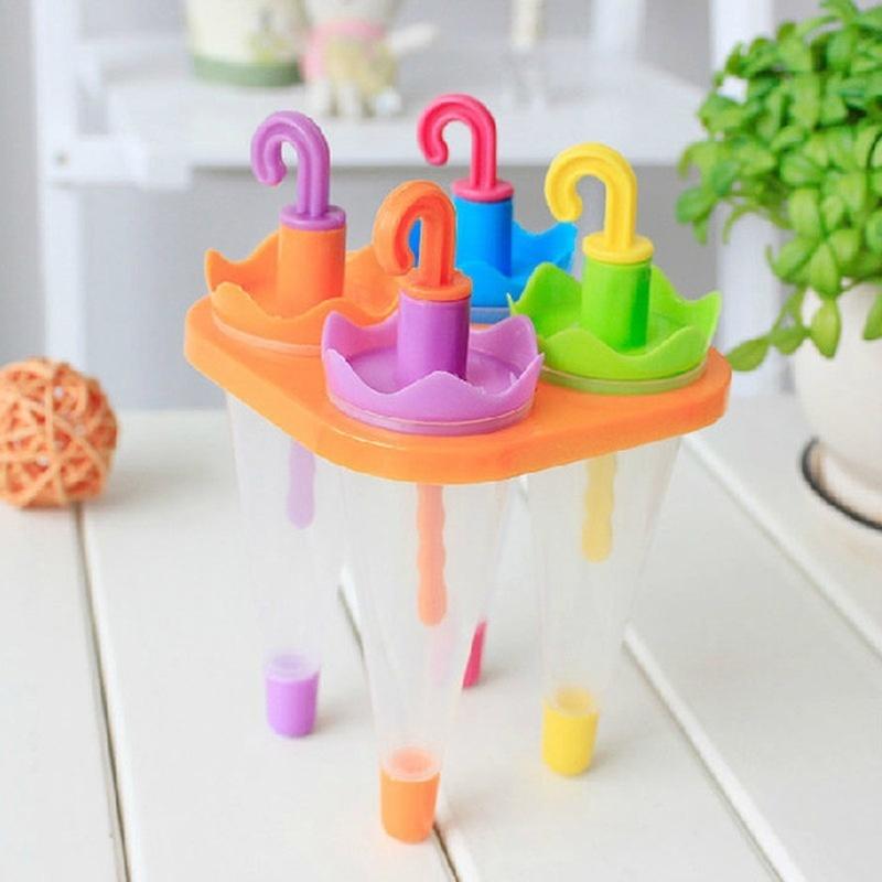 Ice Making Summer Umbrella Shape DIY Ice Cream Mould Pops Juice Popsicle Mould Pudding Jelly Molds C LS