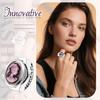 JEWELRYWE Women's Ring Watch Simple Stylish Stainless Steel Finger Ring Free Size Quartz Fashion Accessory - Birthday Christmas Valentine's Day Gift