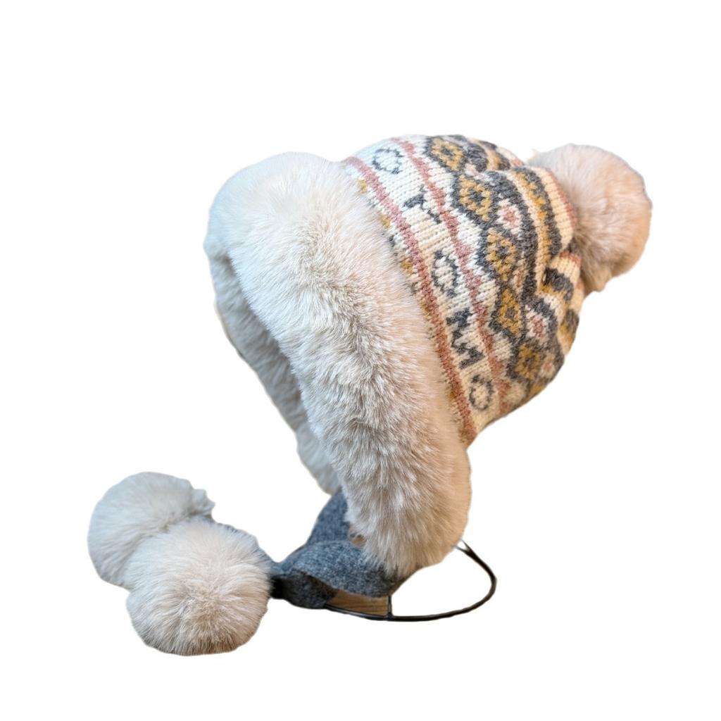 Winter new velvet warm Lei Feng hat outdoor cold protection ear protection wool knitted hat children sweet and cute leisure