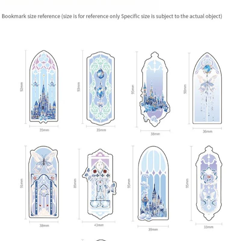10Pcs/set Exquisite Dreamy Series Bookmark PVC Reading Book Mark Kawaii Book Page Marker Message Card Stationery Supplies