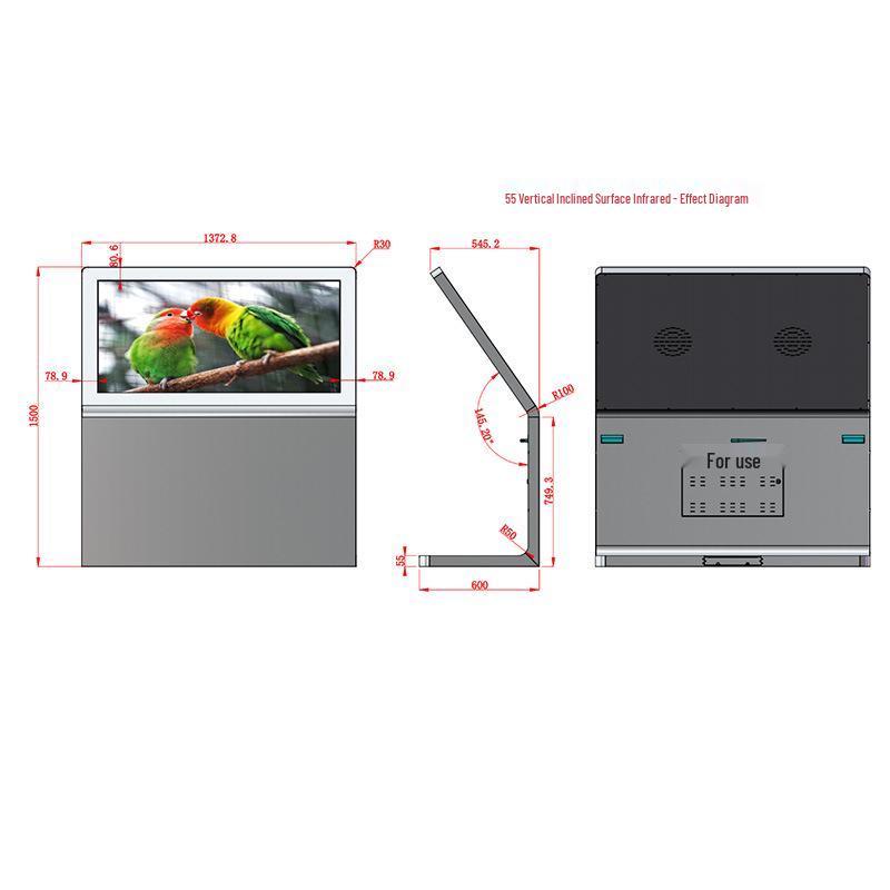 L-Shaped Interactive Touch Terminal Machine: Vertical & Horizontal Query Customizable