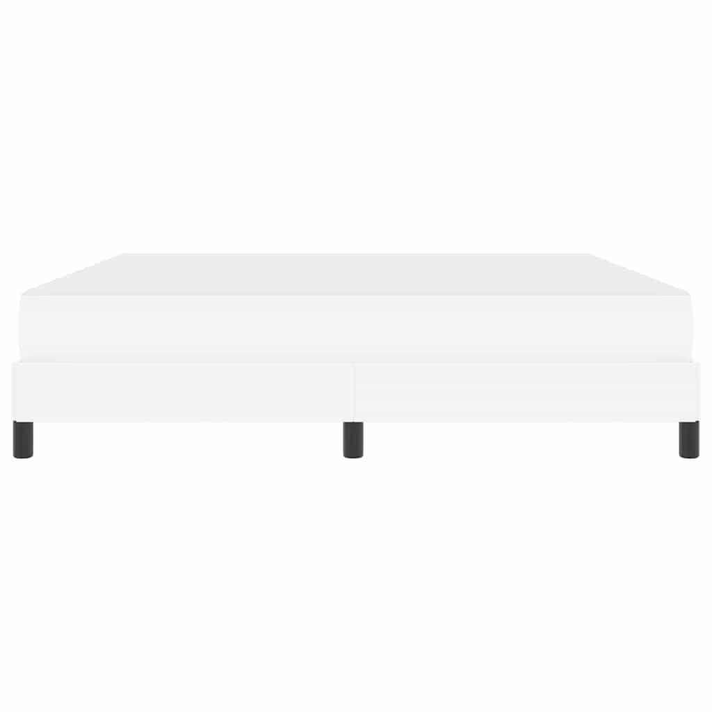 Bed Frame with Mattress Pure White 180 x 200 cm Fabric