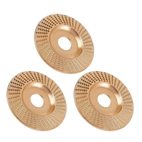 3Pcs Angle Grinder Polishing Pad, Wide Angle Grinder Compatible 4-4.5 Inch with Adapters, Curved Grooved Anti-Clog Teeth for Engraving Polishing