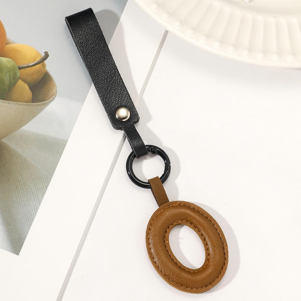 Fashion Leather 26 Letter Keychain Pendant
