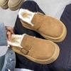 Neue Damenschuhe mit dicken Sohlen, Fleece-Schneestiefel, Einschlupfschuhe und Baumwollschuhe
