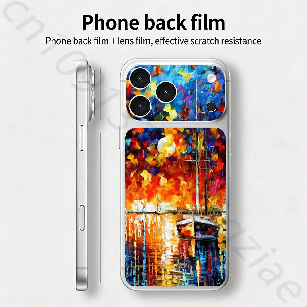 

L-Leonid A- Afremov Oil Painting TICKET Decal Skin Wrap for iPhone 17 Pro/Pro max Protective Film for Back, Frame, Camera iPhone17pro