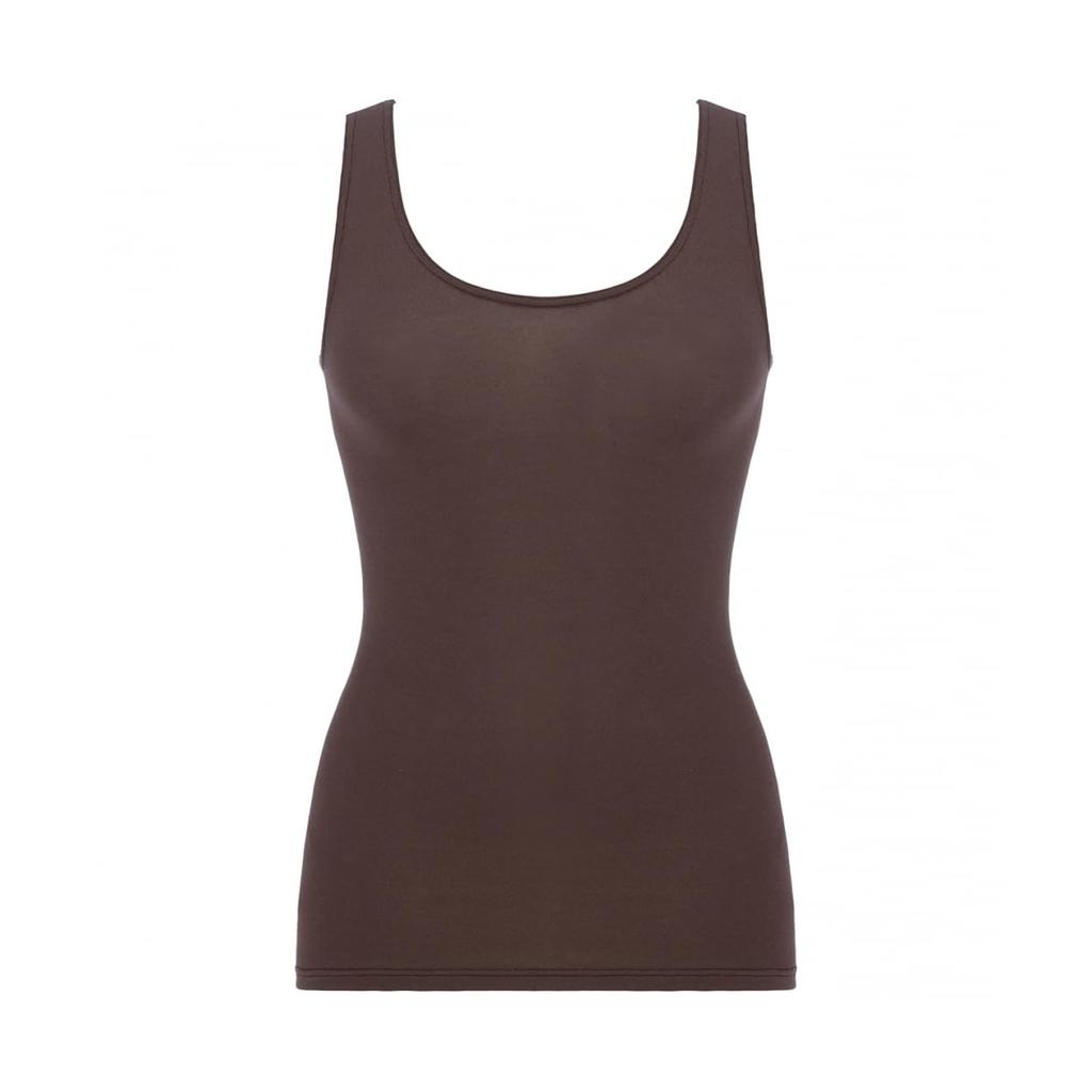Triumph Cotton Soft to the Sleeveless Top 1053 Size M 100% Innerwear, Touch, 5380, (Brown),