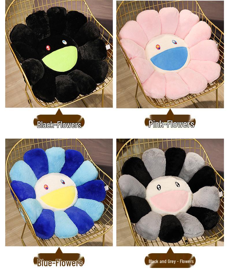 Colorful Sunflower Seat Cushion - Plush Toy & Floor Mat for Students, Bay Window Decor, or Girls' Gift