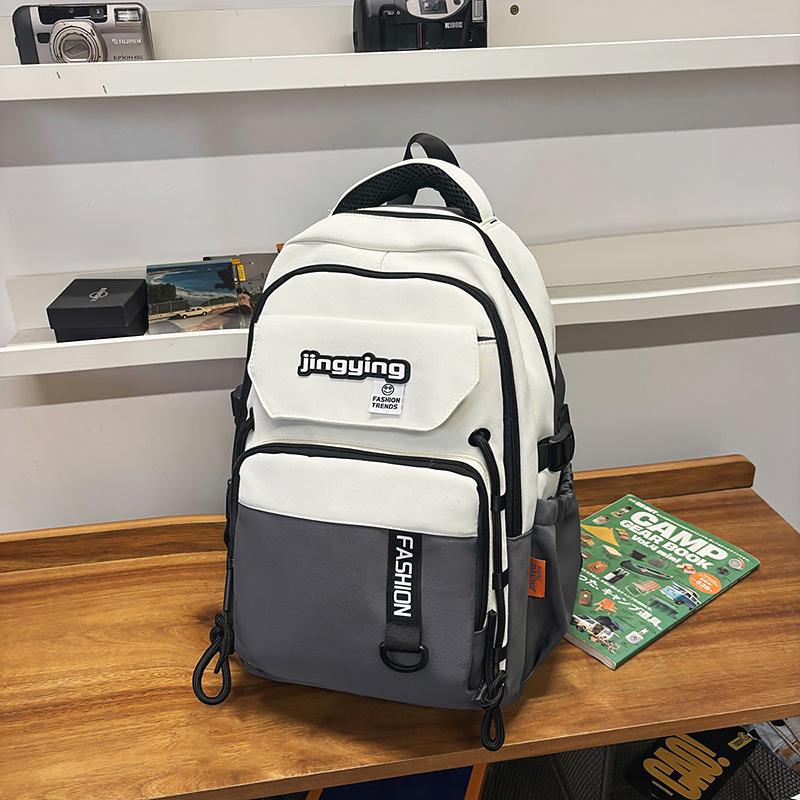 Lulu Japanese Casual Backpack Set: Large Capacity Schoolbag for College, Junior High Students, and Men & Women's Portable Use.