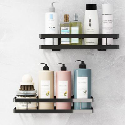 White/Black Bathroom Shelf Wall Mounted Shower Storage Rack Stainless Steel Bath Shampoo Holder Basket Holder Bath Accessories