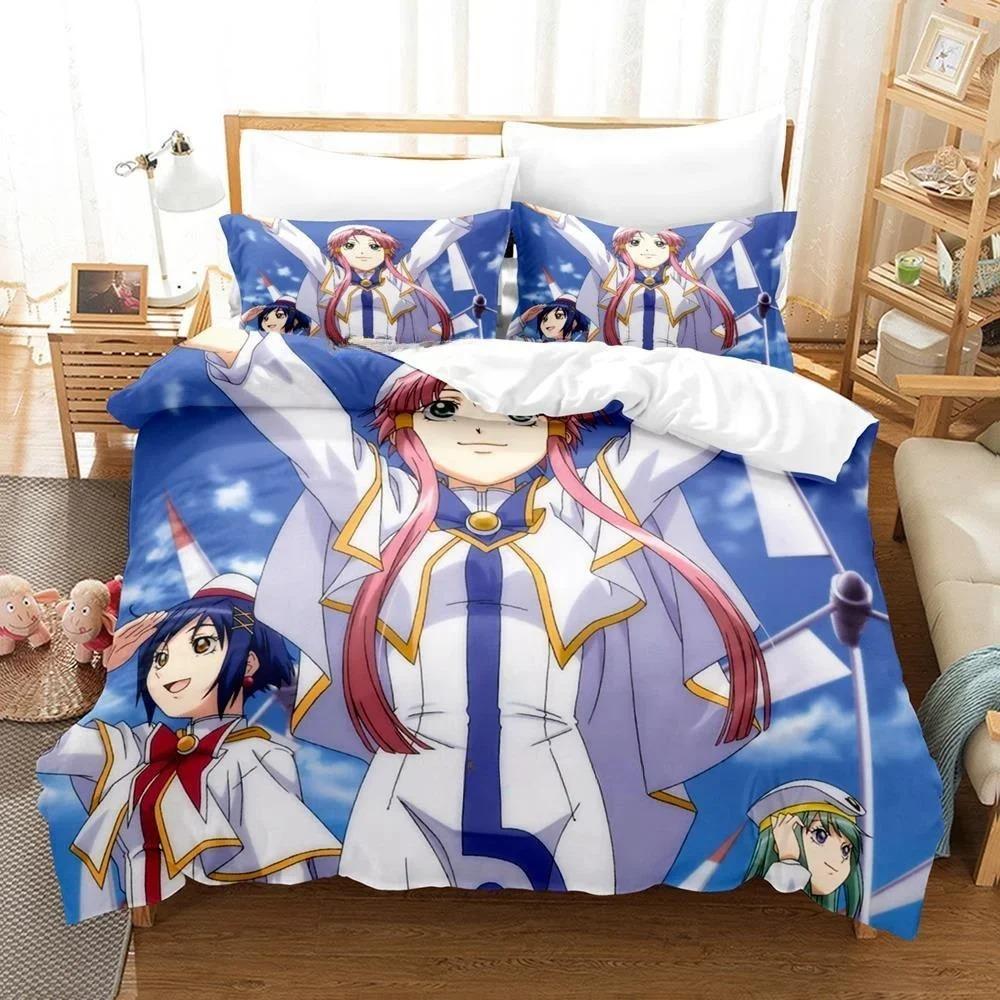 New 3D Anime Bed Sheet Aria the Animation Bedding Set Single Twin Full Queen King Size Bed Set Adult Kid Bedroom Duvetcover Sets