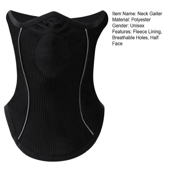 Autumn Winter Outdoor Riding Neck Warmer Fleece Lining Neck Gaiter Breathable Holes Half Face Guard Accessories