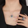 New Huabi Jewelry Copper Bottom Pearl Plated Fashion Retro Galaxy Moon Suit Female 14mm